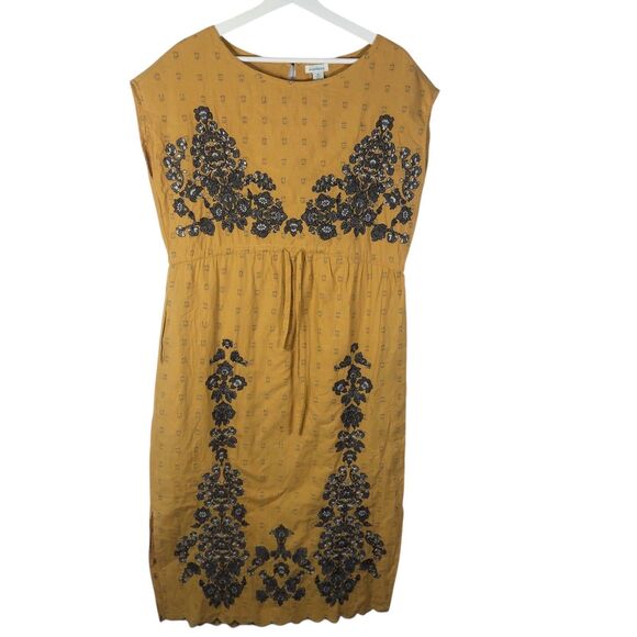 Sundance Embroidered Midi Felicity Dress Drawstring Waist Sleeveless Medium - Picture 1 of 12